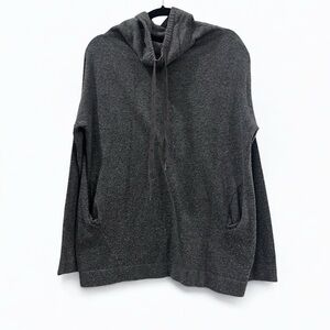 LUMIERE Women’s Cowl Turtleneck Gray Sweater Wity Pockets Small Gray